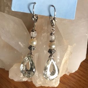 NWT Handcrafted Sterling & Vintage Crystal Dangle